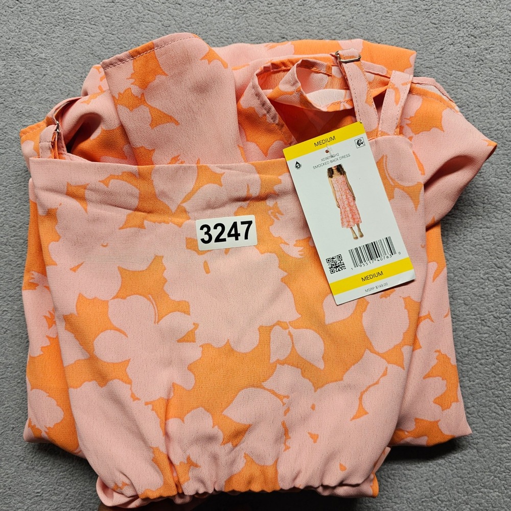 Social Standard by Sanctuary Maxi Dress Womens M Pink Orange Floral Smocked Back - Picture 8 of 9